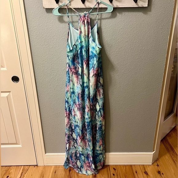 Peach Love California Watercolor Maxi Long Dress - Picture 5 of 8
